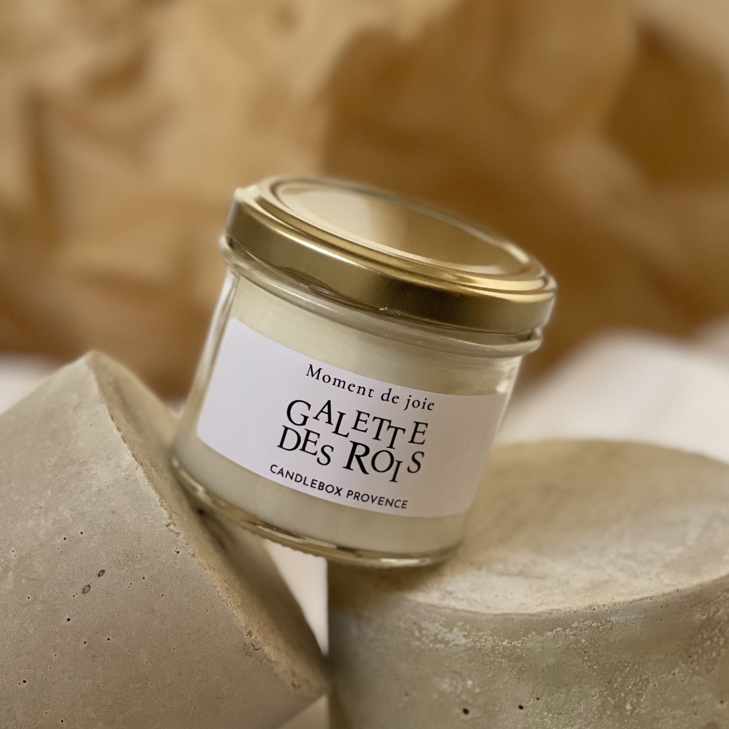 Bougie parfumée Galette des Rois- Edition 2024- Mèche en bois